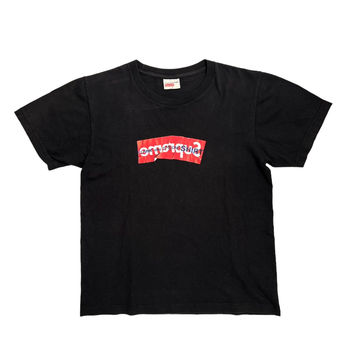 シュプリーム×コムデギャルソンシャツ 17SS ボックスロゴ Tシャツ ブラック