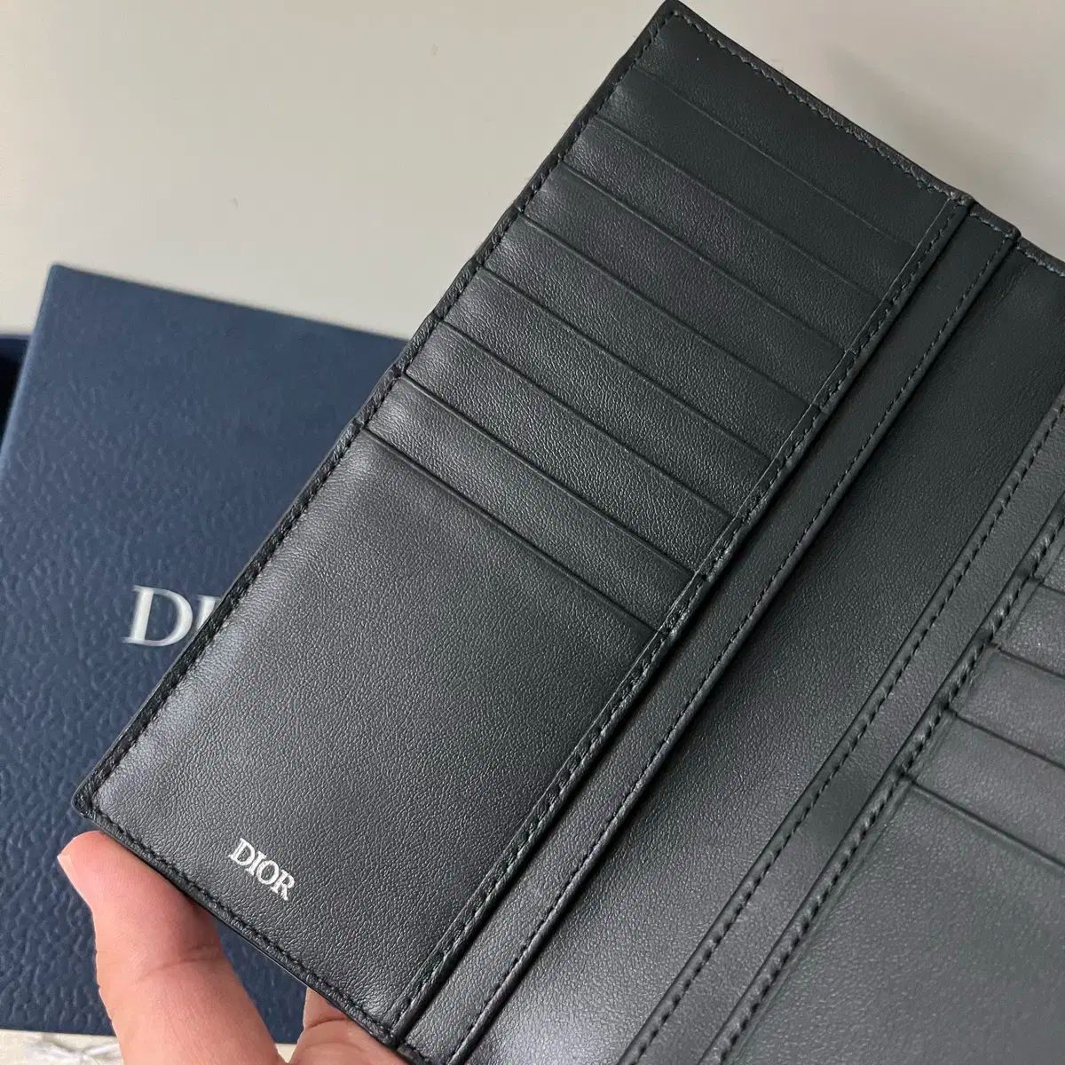 ほぼ新品 Dior(ディオール) オブリーク 長財布 ブラック ほぼ新品/正規