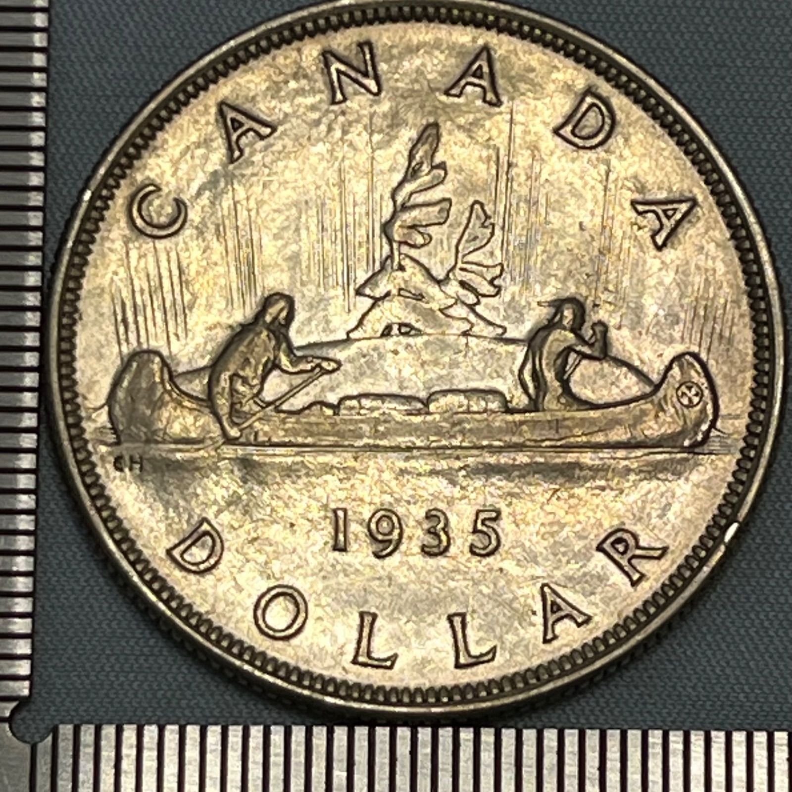 銀貨】1935年 カナダ 1ドル銀貨／ジョージ5世戴冠25周年記念 “Voyageur