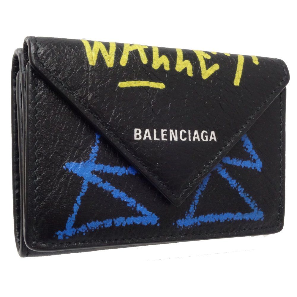 バレンシアガ　ペーパーミニウォレット　三つ折り財布