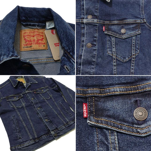Mens Levi Strauss Dark Blue Denim Trucker Jacket WPL423