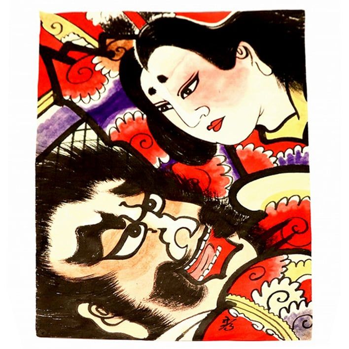 蔵出し!レトロ・アンティーク【　青森県　ねぶた絵　凧　】 蔵出し!レトロ・アンティーク【 青森県 ねぶた絵 凧 】