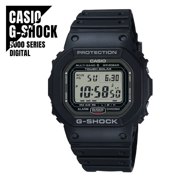 【即納】CASIO カシオ G-SHOCK Gショック タフソーラー 世界6局電波受信 GW-5000U-1 LEDライト ブラック 腕時計 メンズ