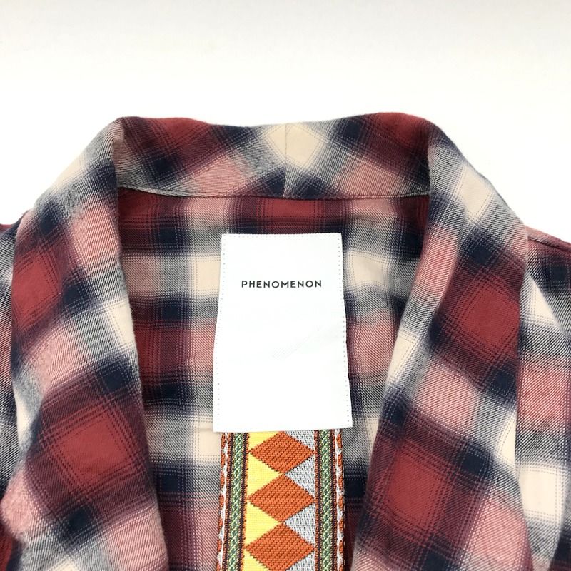 phenomenon フェノメノンチェックロングシャツガウン