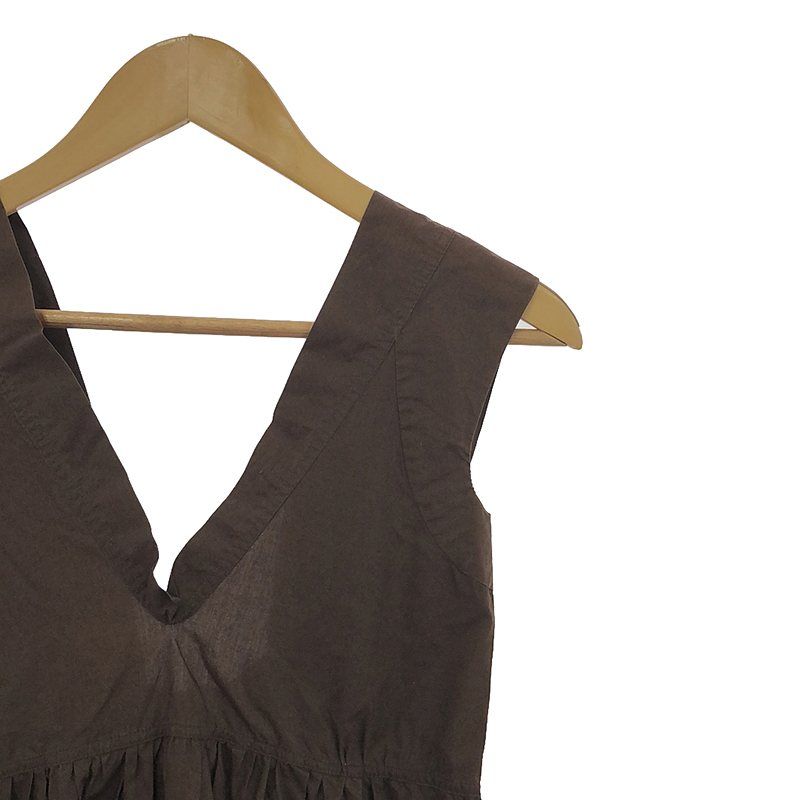 マルニ MARNI カシュクール ノースリーブ ブラウス シャツ カットソー タック タンクトップ トップス 40 L 茶 ブラウン/2 レディース