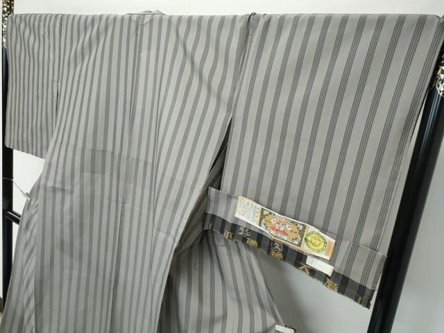 平和屋着物□極上 夏物 本場縞大島紬 夏大島 間道 久野織物 証紙付き