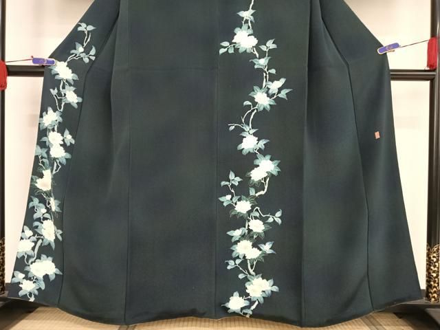 平和屋着物○十日町 加賀草木友禅の第一人者 田村哲彦 訪問着 枝花間道