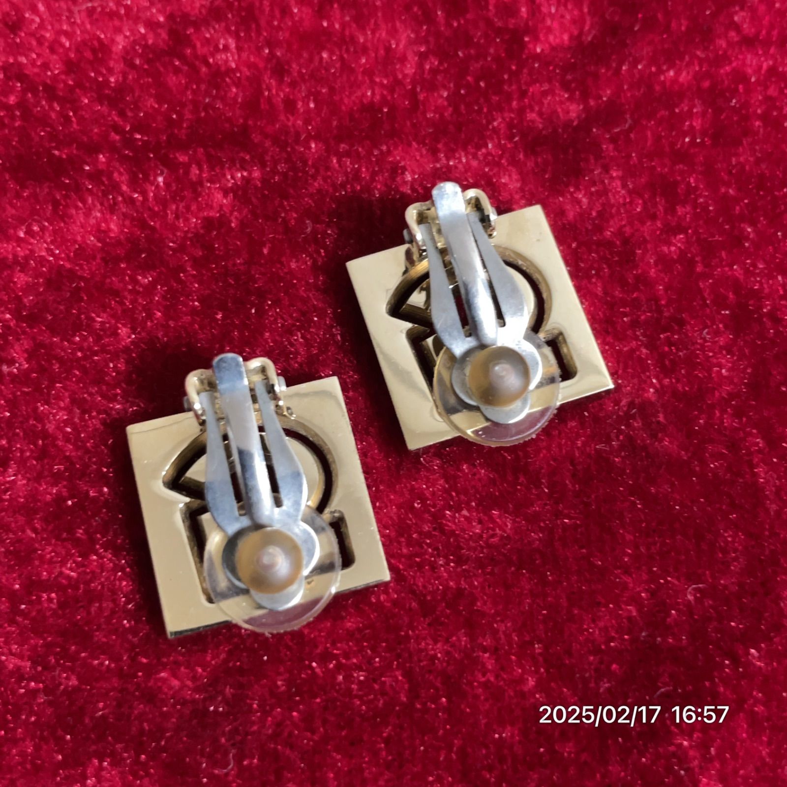 美品 CHANEL シャネル No.5 ラインストーン スクエア ピンク×ゴールド 