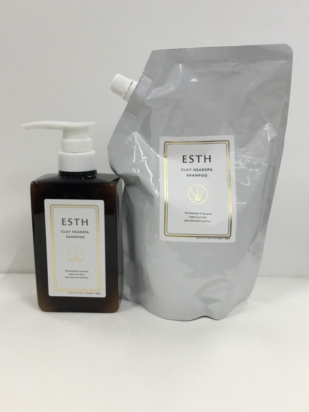 ESTH CLAY HEADSPA SHAMPOO 本体2本、詰め替え2本セット ESTH