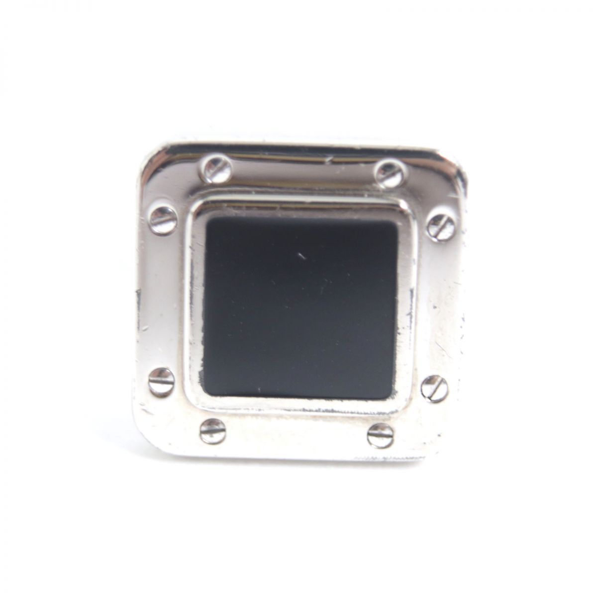 良品▽Cartier カルティエ サントス SV925×オニキス スクエア