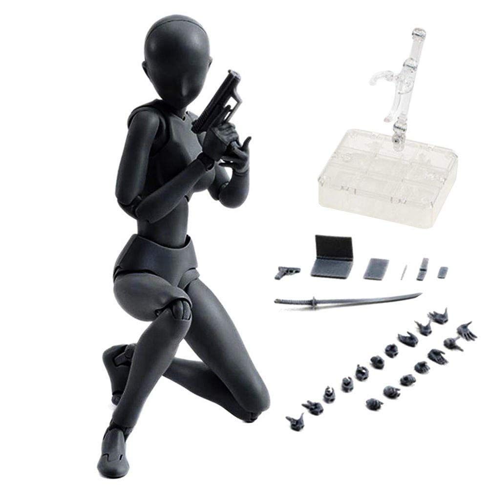 アクションフィギュア ボディくんDX-ボディちゃん DX PVCモデル SHF 子供 キッズ コレクター おもちゃ ギフト お絵かき マネキン フィギュアモデル アーティスト用 ブラックメス ブラック