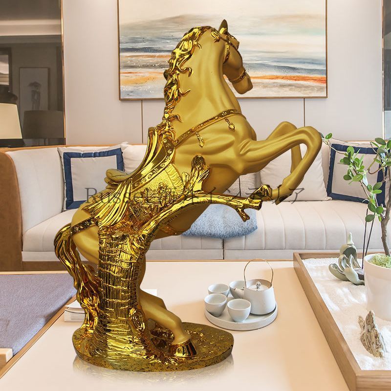 跳ね馬 オブジェ 置物 全長70cm 全長58cm 黄金 ゴールド 大きい 装飾