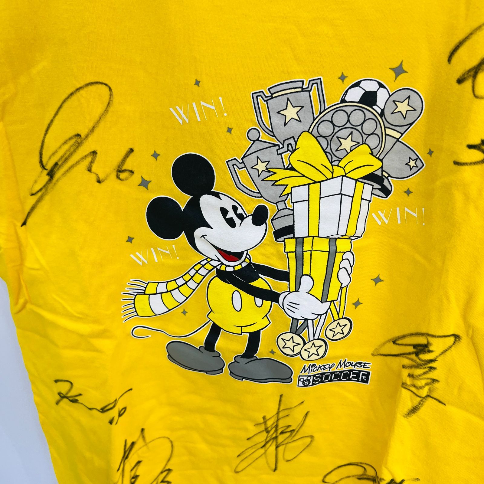 A【引退品】柏レイソル サッカー ミッキー Tシャツ Jリーグ 直筆