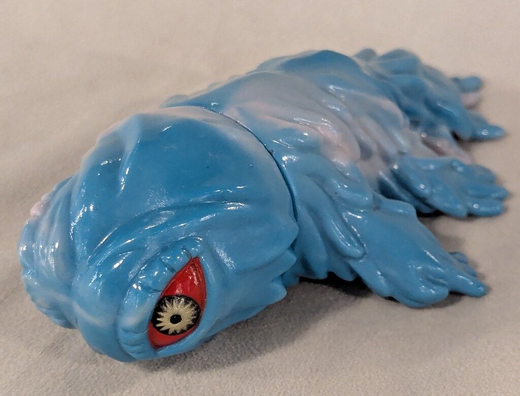 世紀の大怪獣 マーミット ヘドラ 水中期 ピンク成型 青/黒/赤塗装 開封品 マルサン 世紀の大怪獣 ヘドラ 水中期 水色ピンクマーブル成型