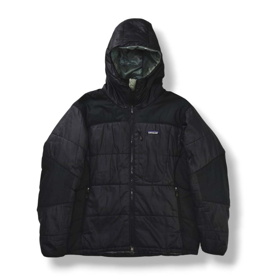 00 sヴィンテージ パタゴニア patagonia DAS PARKA ダスパーカ 中綿 ジャケット フーディー アウトドア テック系 M ツギハギ ブラック メンズ