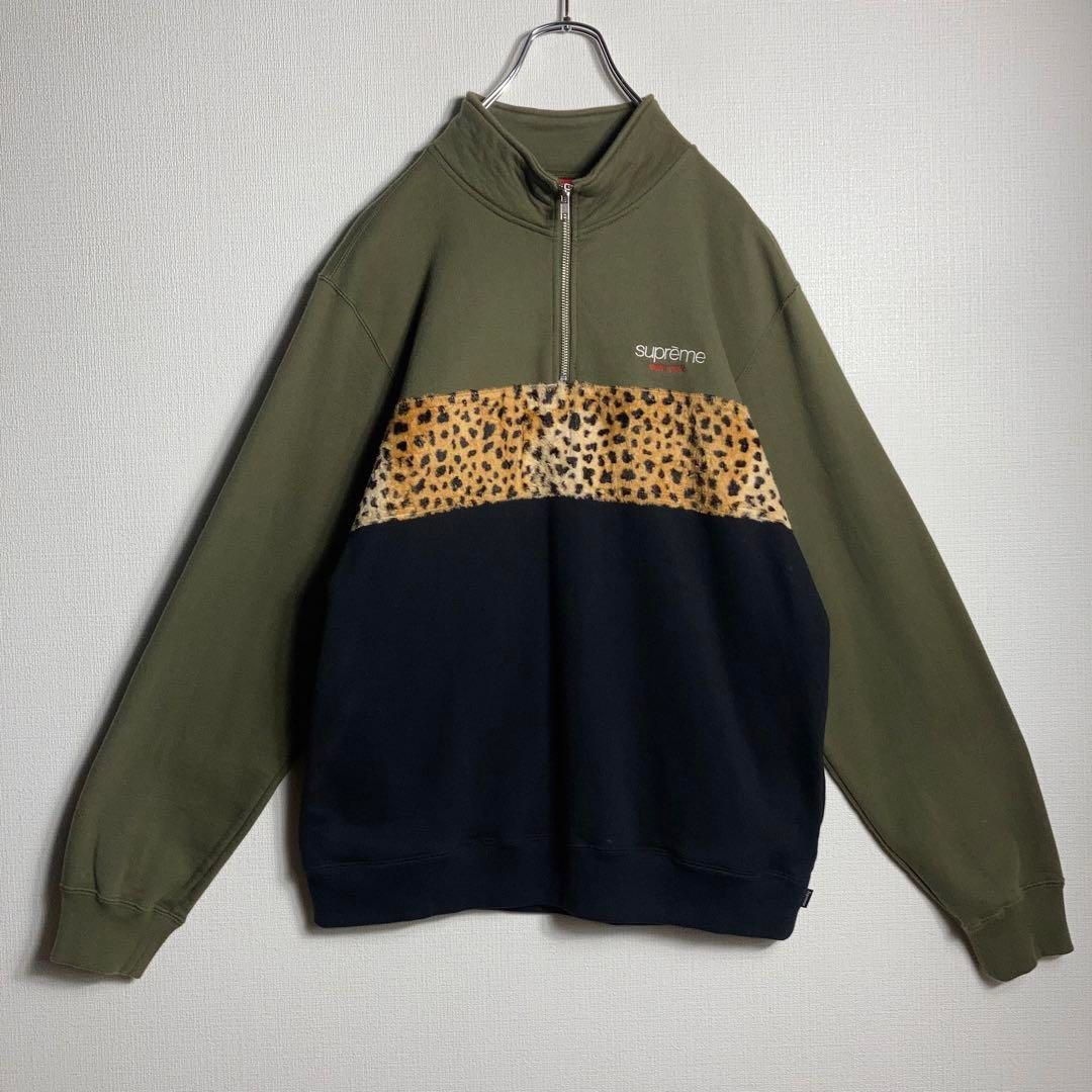 コムドットゆうた着用】Supreme スウェット ハーフジップ 刺繍