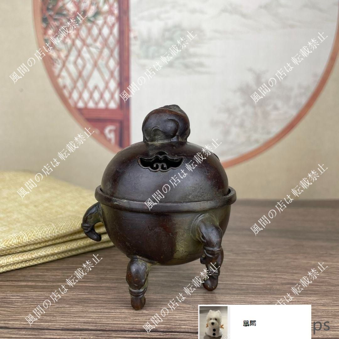 仏教美術 小坊主薫香炉 香道具 茶台置物 銅製品 装飾品 工芸品 仏教美術 仏像 小仏像 小坊主拝地蔵王菩薩仏像 装飾品 工芸品