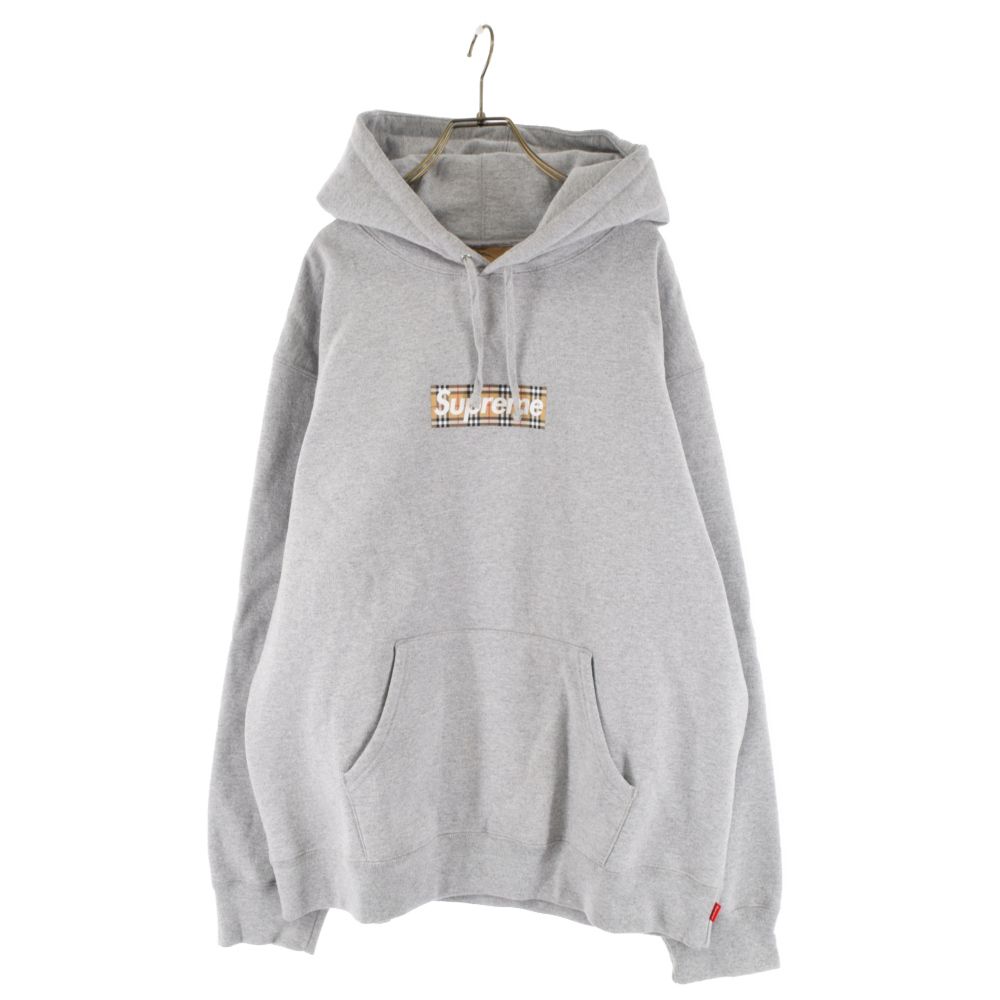 SUPREME (シュプリーム) 22SS×Burberry Box Logo Hooded Sweatshirt バーバリー ボックスロゴフーデッドスウェットシャツ  パーカー グレー - メルカリ