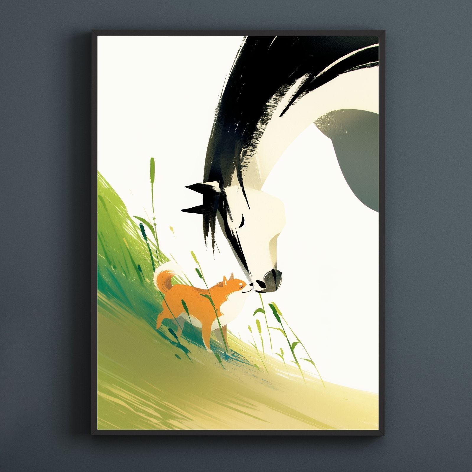 福寿 2026年 - 柴犬 豆柴犬 No.2 午年 馬 謹賀新年 賀正 新春 迎春 子犬 ペットロス うちの子 記念日 アートポスター 犬の絵 犬のイラスト ギフト プレゼント