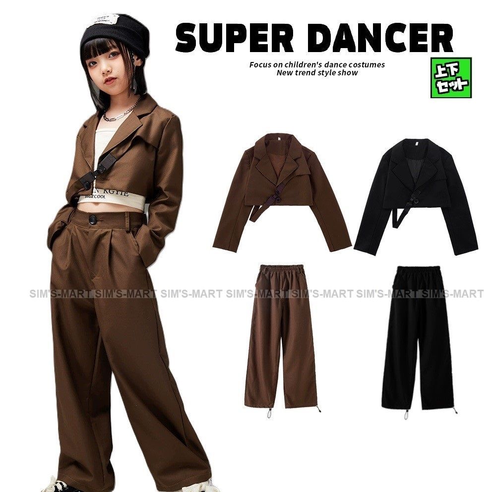 ウィンドブレーカー キッズ ダンス衣装 上下 ジャージ ヒップホップ 衣装 セットアップ ダンスウェア 子供ダンス服 白黒 韓国 K-POP 赤黒  nee3d827991
