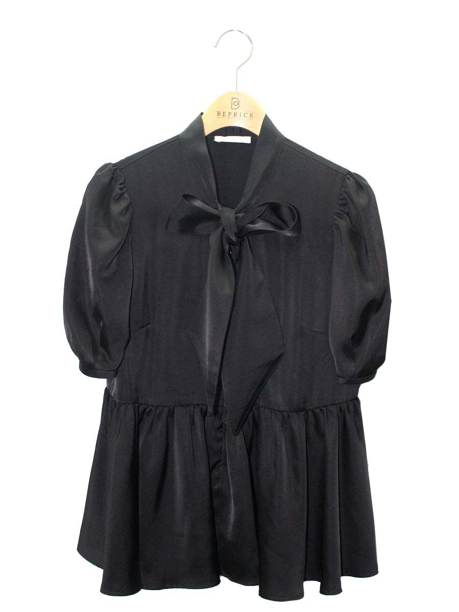 アベニールエトワール 黒のペプラムチュニック M アベニールエトワール 黒のペプラムチュニック M 新作入荷情報〈裾