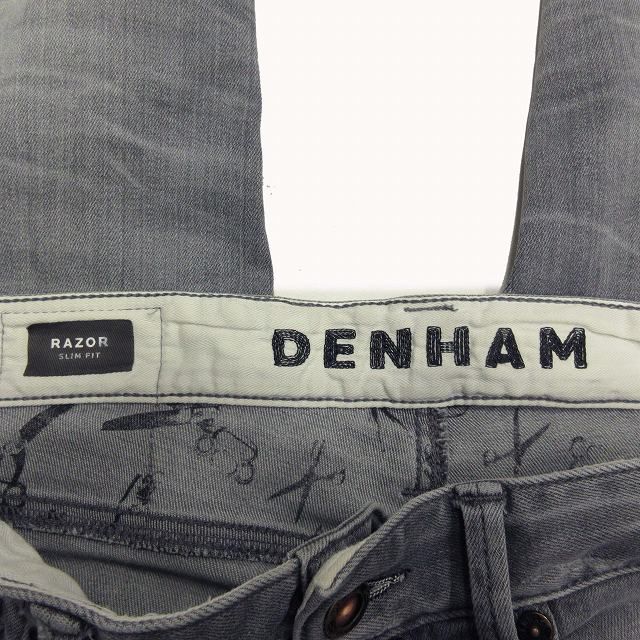 デンハム DENHAM RAZOR SLIM FIT レイザー スリムフィット デニム パンツ スキニー ストレッチ ジーンズ ジーパン Gパン  ウォッシュ 5ポケット ボタンフライ W28/L32 グレー メンズ - メルカリ