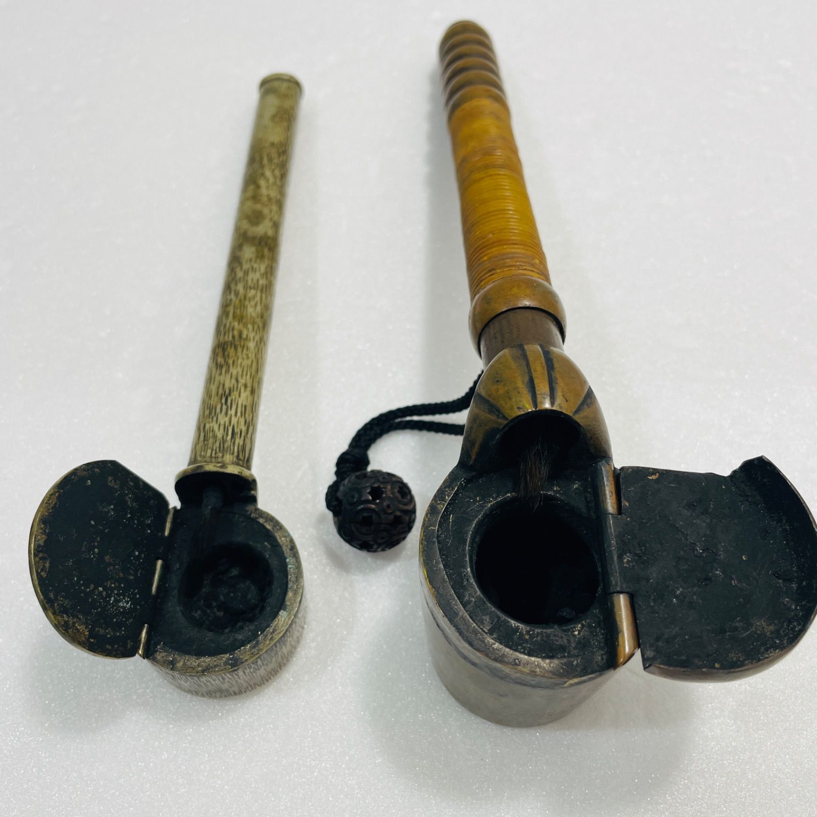 骨董　(矢立)やたて　昔の携帯筆記用具　壺　筆入れ 骨董 (矢立)やたて 昔の携帯筆記用具 壺 筆入れ