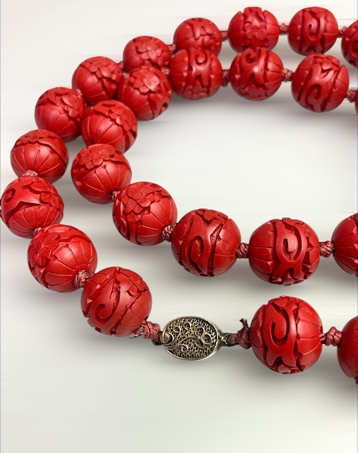 彫漆ネックレス 堆朱ネックレス 中国大玉ネックレス Yahoo!オークション -「堆朱」(ネックレス、ペンダント