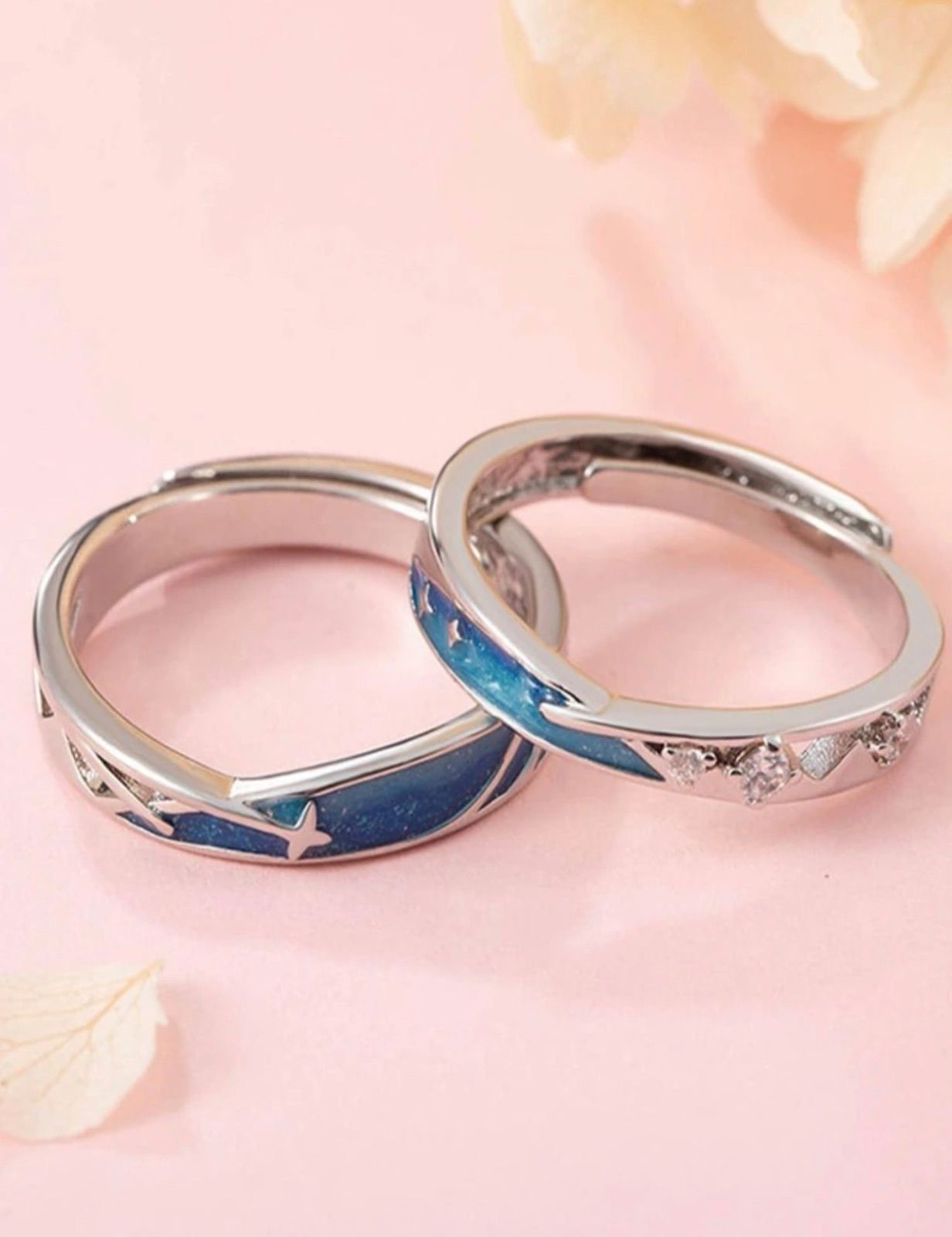 ペアリング カップル ジルコニア  美品 フリーサイズ 結婚指輪