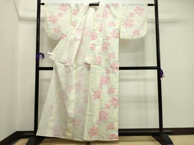 平和屋着物＊夏物 小紋 草花紋紗 正絹 逸品 未使用 DAAW0144op