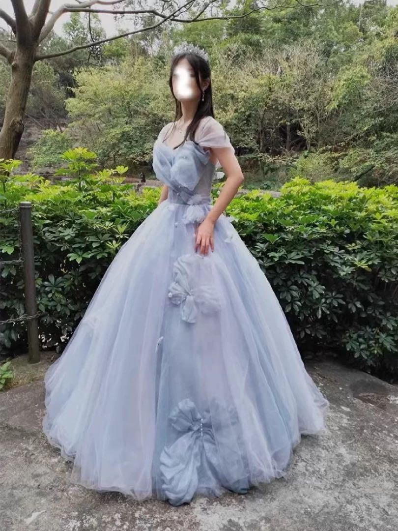 ✨花咲くチュールカラードレス✨フォトウェディング　結婚式　前撮り　お色直し 新品未使用 花咲くチュールカラードレス フォトウェディング