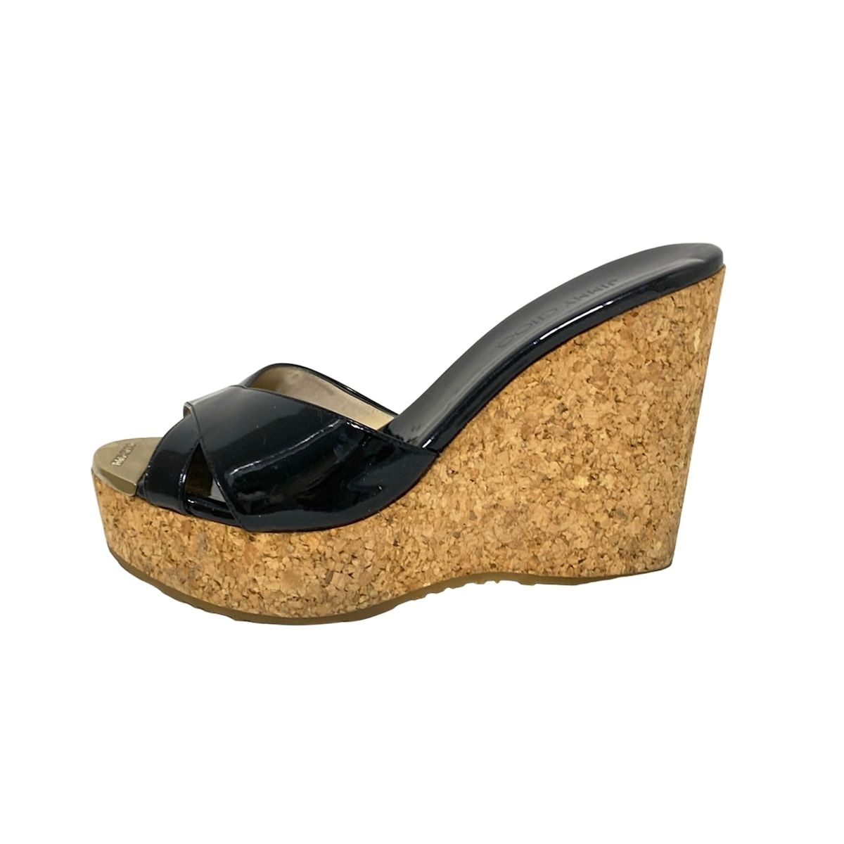 【h111e】 極美品✨ジミーチュウ ミュール36.5 デニム JIMMY CHOO ジミーチュウ サンダル レディース36 ネイビー