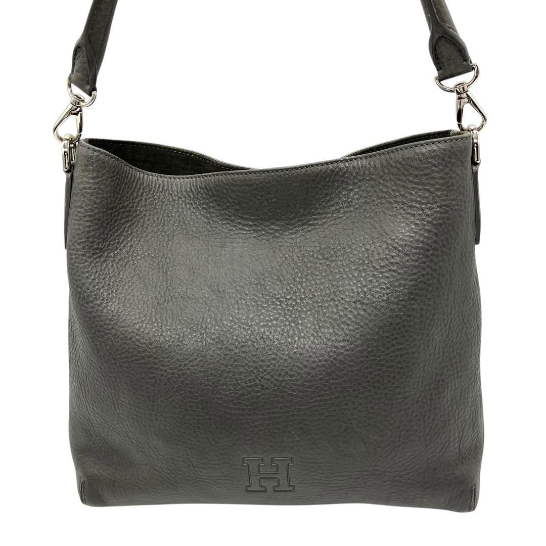 極美品 HIROFU ワンショルダーバッグ プリマ レザー シボ革 極美品 HIROFU ワンショルダーバッグ プリマ レザー シボ革