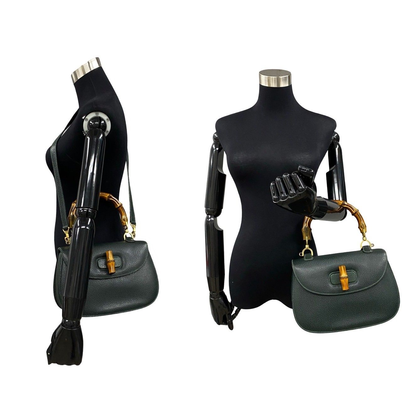 mughet　GUCCI グッチ バンブー 2way ショルダーバッグ 極 美品 袋付 GUCCI グッチ オールドグッチ ヴィンテージ