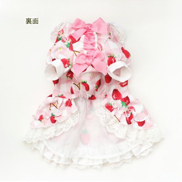 犬用品 きゃんナナ 犬服 春 夏 ワンピース CANNANA いちごプリンセス