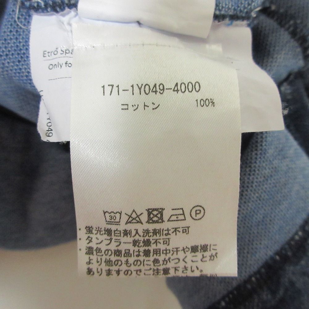 美品 ETRO エトロ フラワージャガード 鹿の子 半袖 ポロシャツ