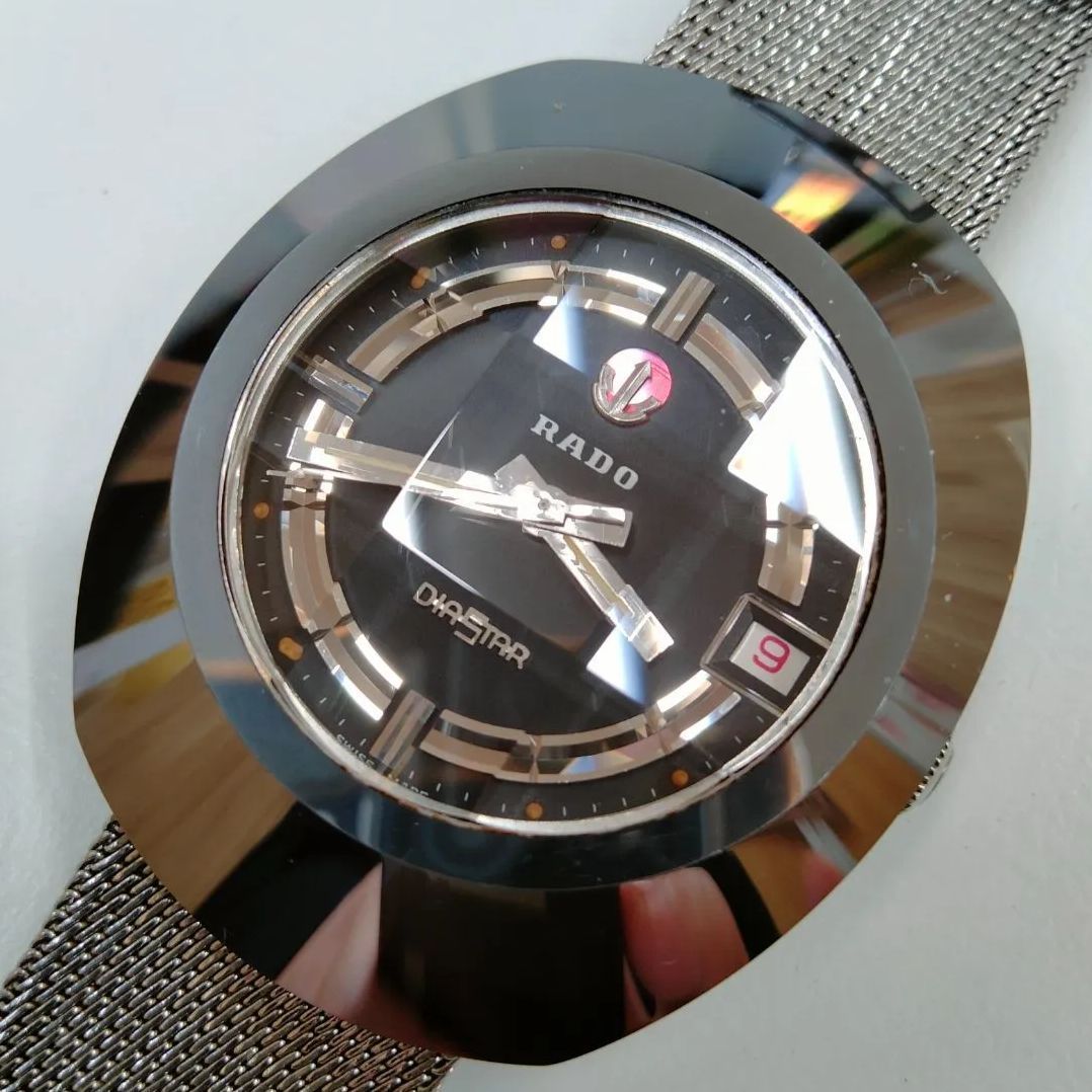 【訳あり 美品 ヴィンテージ】1970 年代 RADO DiaStar ラドー ダイヤスター メンズ 腕時計 超硬金タングステンケース  9面カットサファイアガラス（SNA）