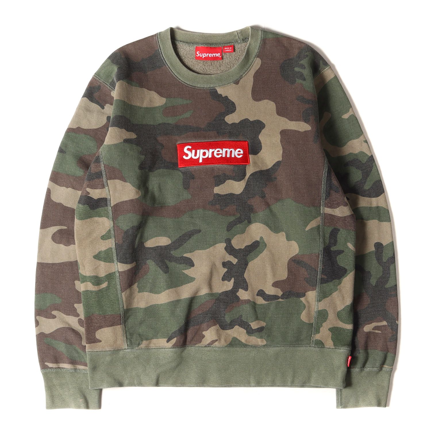 Supreme シュプリーム スウェット サイズ:S 15AW ボックスロゴ クルーネック スウェットシャツ Box Logo Crewneck ウッドランドカモ 迷彩 トップス トレーナー【メンズ】