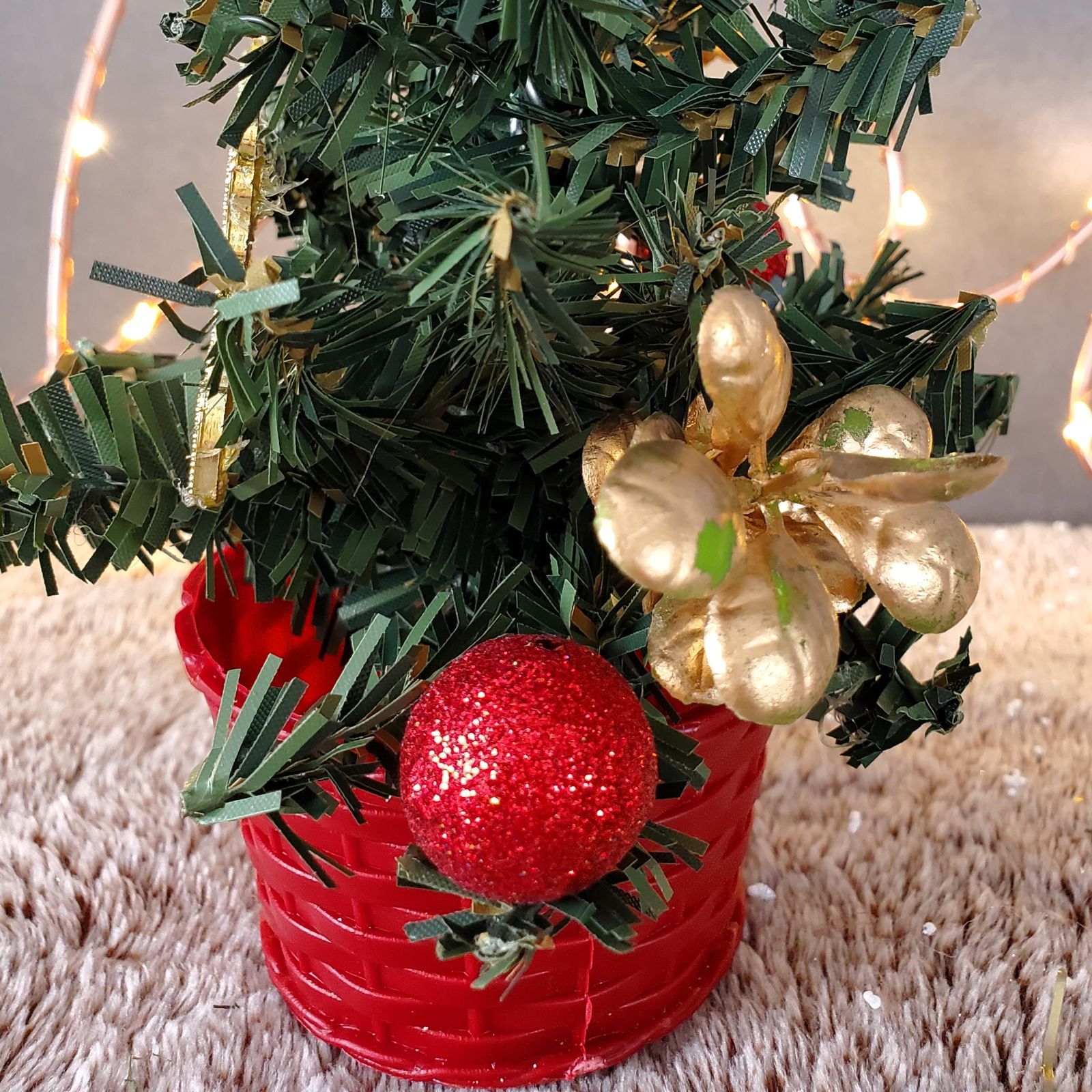 クリスマス ツリー 卓上 オシャレ かわいい 小さい 玄関 20cm 赤C 