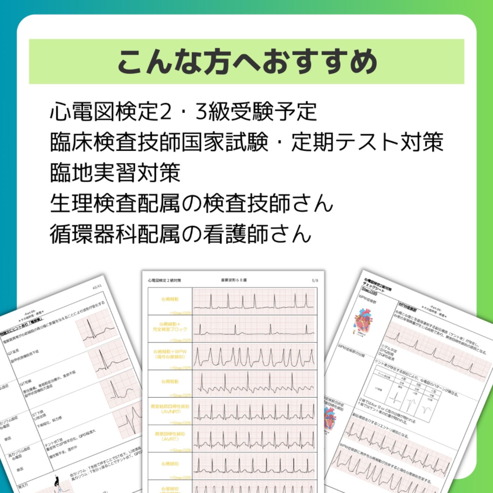 USB(PDF)]心電図検定2級合格39ステップ/重要波形68/心電図用語100(赤シート対応) - メルカリ