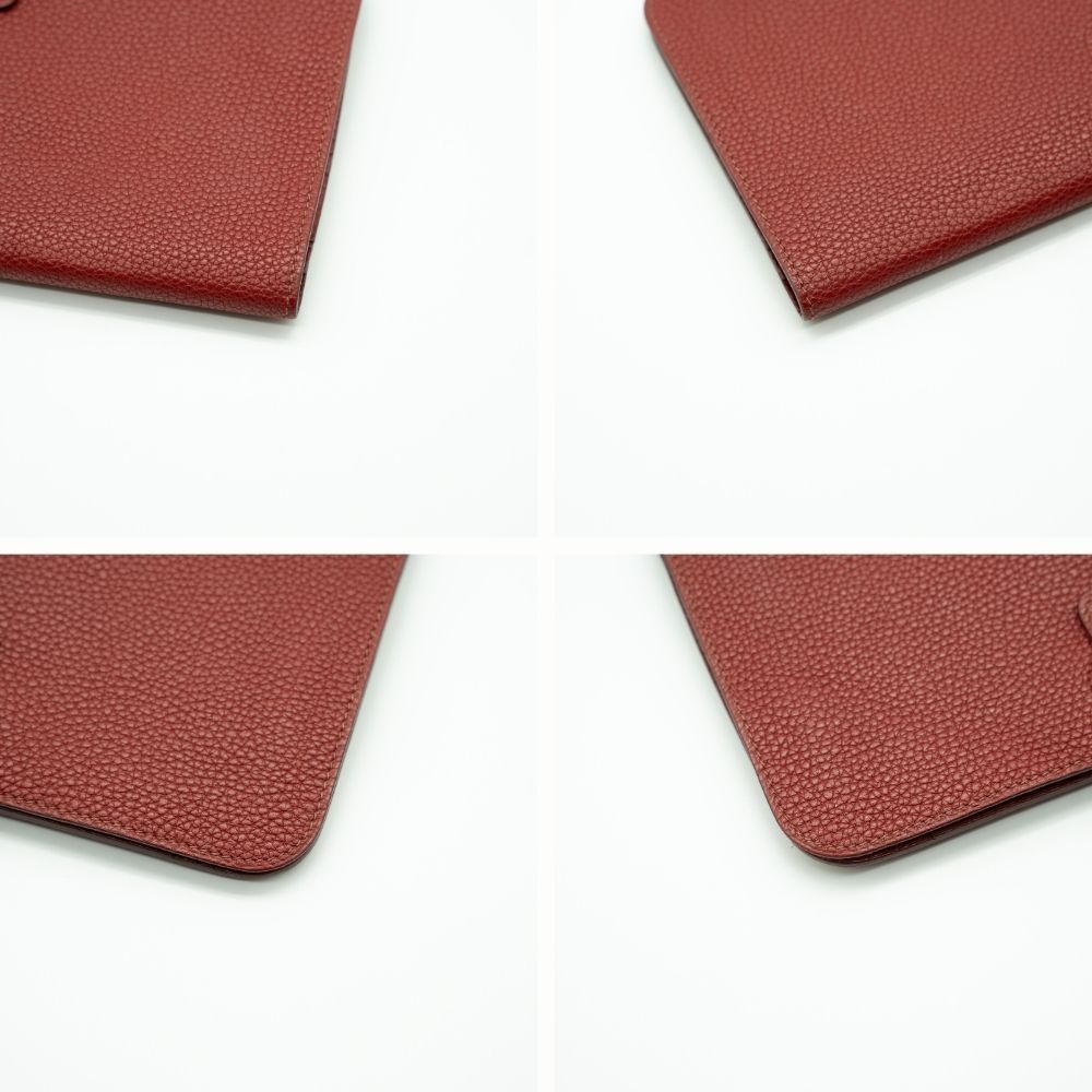 HERMES エルメス ドゴンGM 財布 刻印 15N□K レッドレザー シルバー金具 レディース