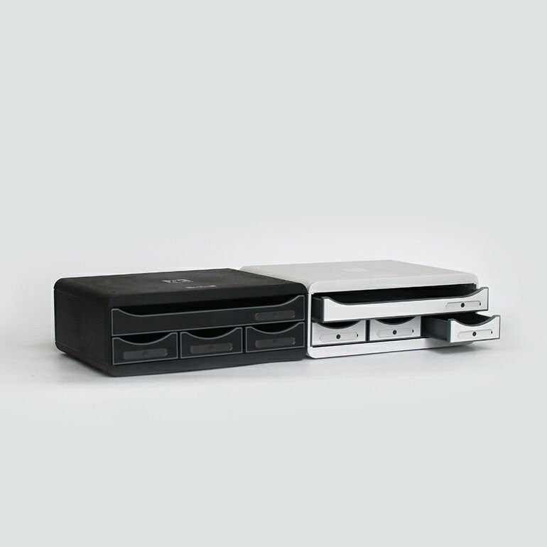 EXACOMPTA エグザコンタ ツールボックス 4ポケット 横型 レターケース ファイルケース 書類ケース 小物ポケット 引き出し A4 卓上 書類整理 オフィス 文房具 デスク収納 スタイリッシュ フランス