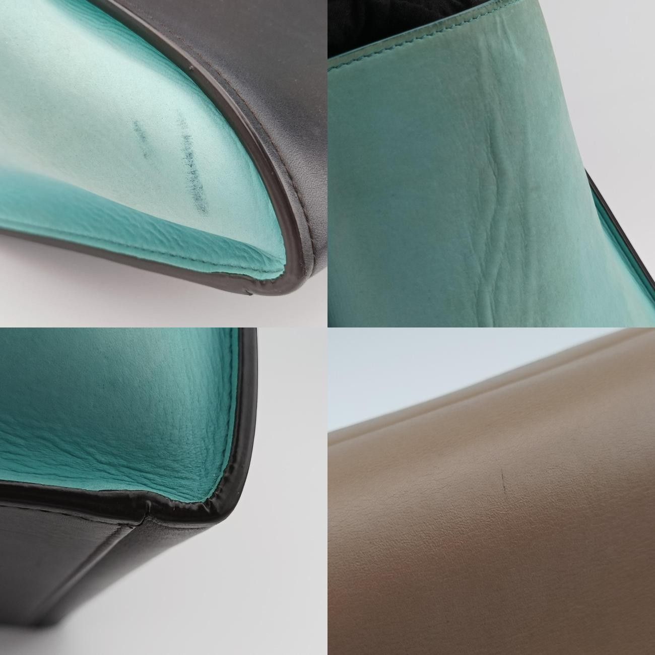 セリーヌCelineトラペーズスモール ベージュ×ブラック×ブルー