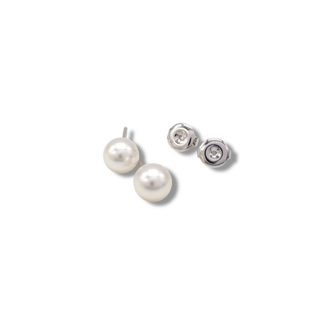 極美品✨MIKIMOTO ミキモト アコヤ真珠 ピアス K18 7.6㎜ 箱付き 現行 箱 ミキモト MIKIMOTO 7.0mm あこや 真珠 パール K18 WG 750