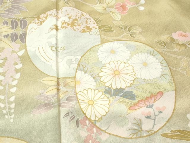 平和屋着物○訪問着 流水草花丸文 暈し染め 金彩 正絹 逸品 CAAS7380yc