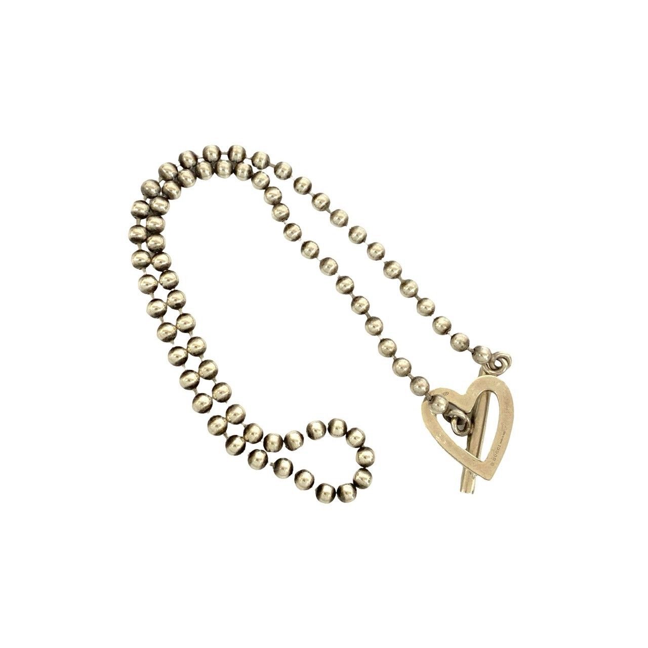 極 美品 GUCCI グッチ トグルハート ネックレス シルバー925 ボール 