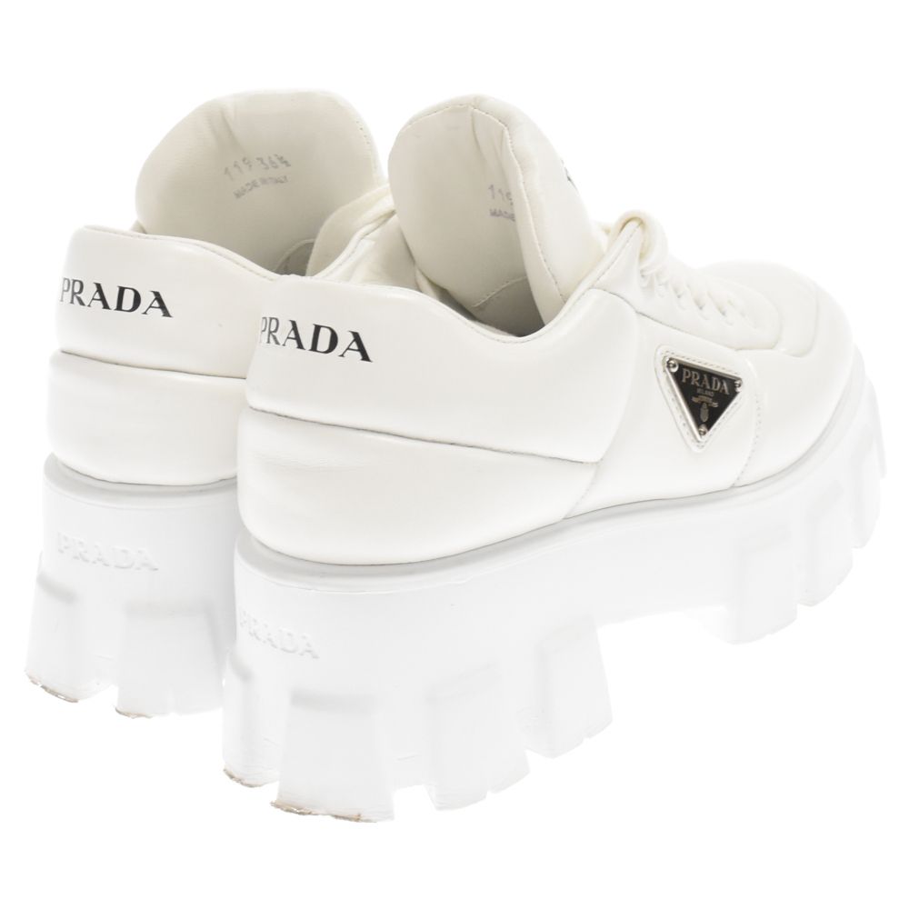 ★PRADA / プラダ★ スニーカー 1E119N プラダ モノリス レザー スニーカー 37 レディース ブラック