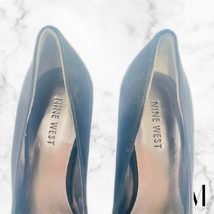 Nine West ブラック スパンコール オープントゥ ハイヒール Nine West ブラック スパンコール オープントゥ ハイヒール