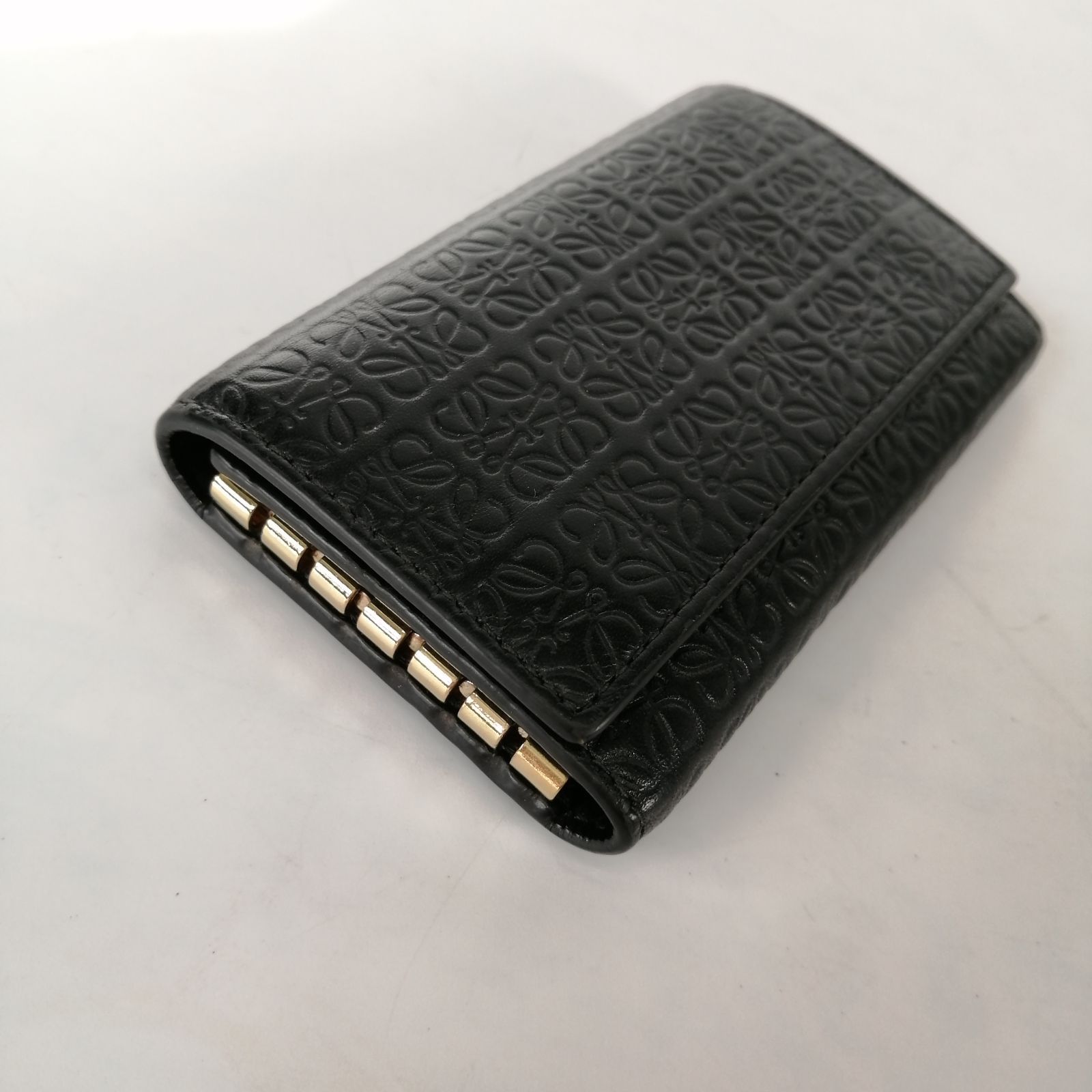 美品 ロエベ リピート アナグラム 6連 キーケース 中古】美品 LOEWE