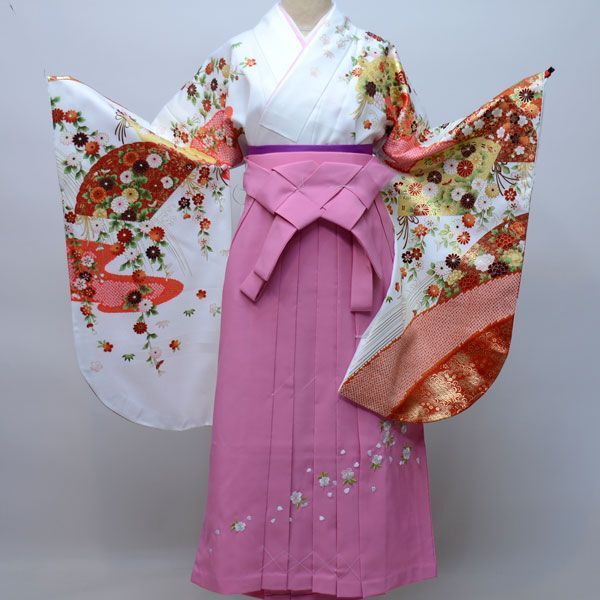 二尺袖 着物 袴フルセット From KYOTO 袴変更可能 卒業式に NO23484